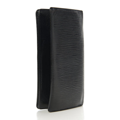 Louis Vuitton Epi Porte Valeurs Checkbook Wallet Black 2 of 7
