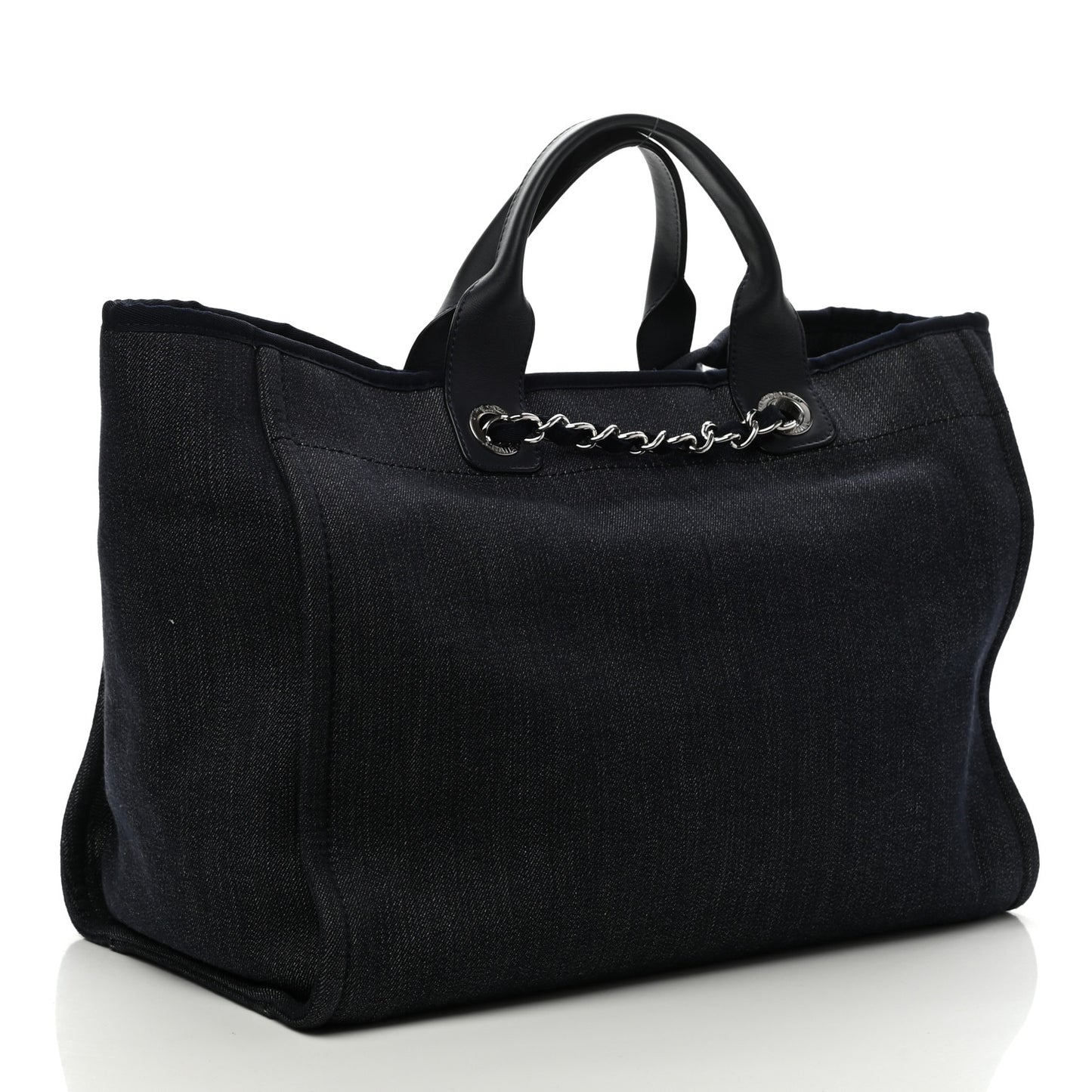 Canvas Medium Deauville Tote Dark Blue