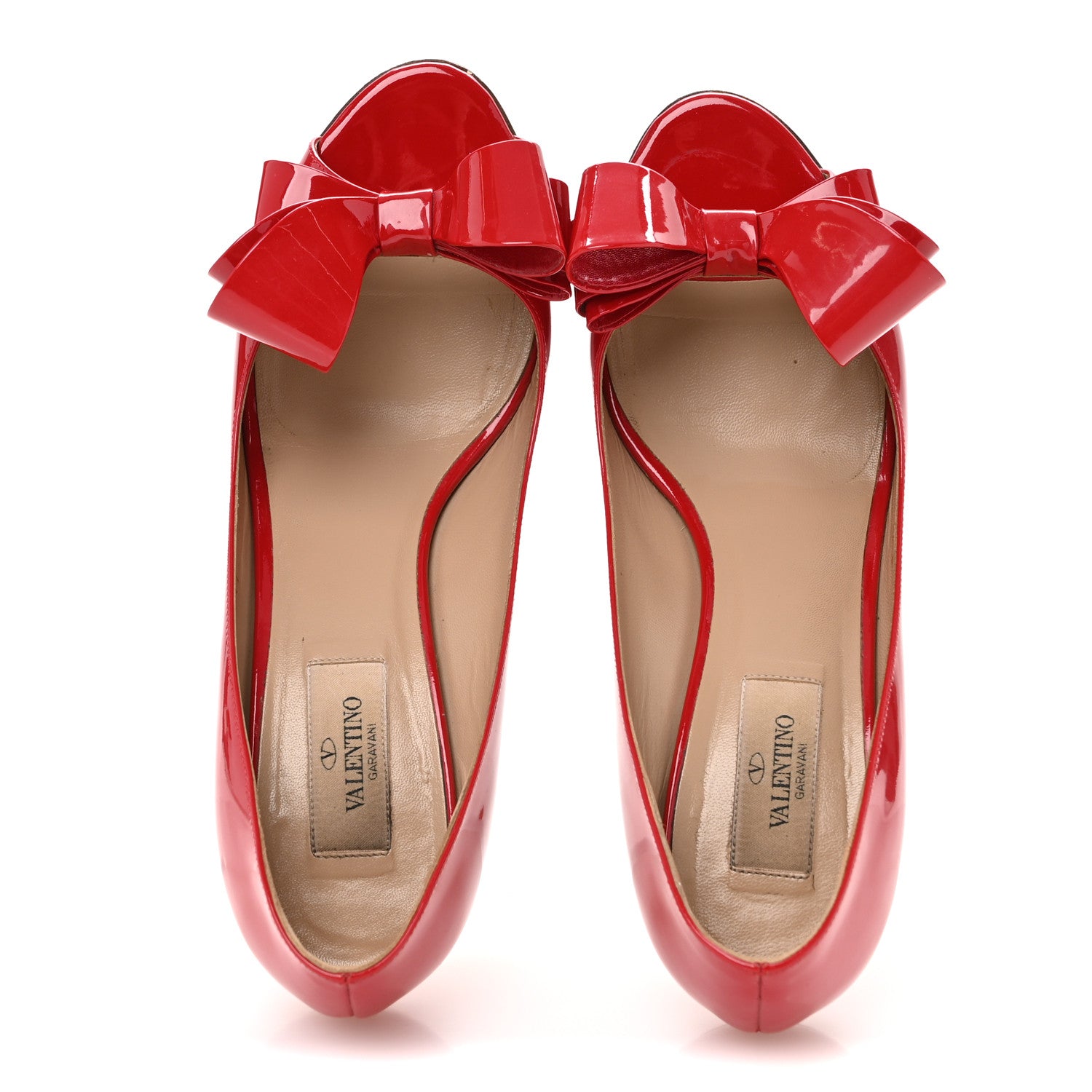 Valentino Garavani Patent Couture Bow Peep Toe Low Heel Pumps 39 Rosso Valentino 2 of 10