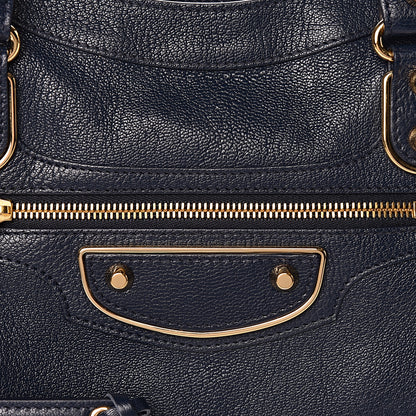 Balenciaga Chevre Gold Metallic Edge Hardware City Bleu Nuit Dark Sea 18 of 18