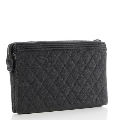 Chanel Caviar Quilted Small Zipped Boy Pouch Black 3 of 9