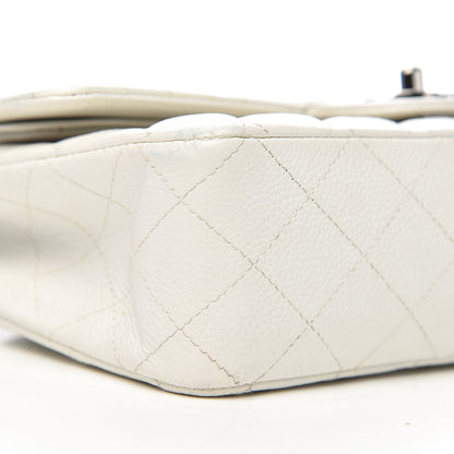 Chanel Caviar Quilted Medium Double Flap White 13 of 15