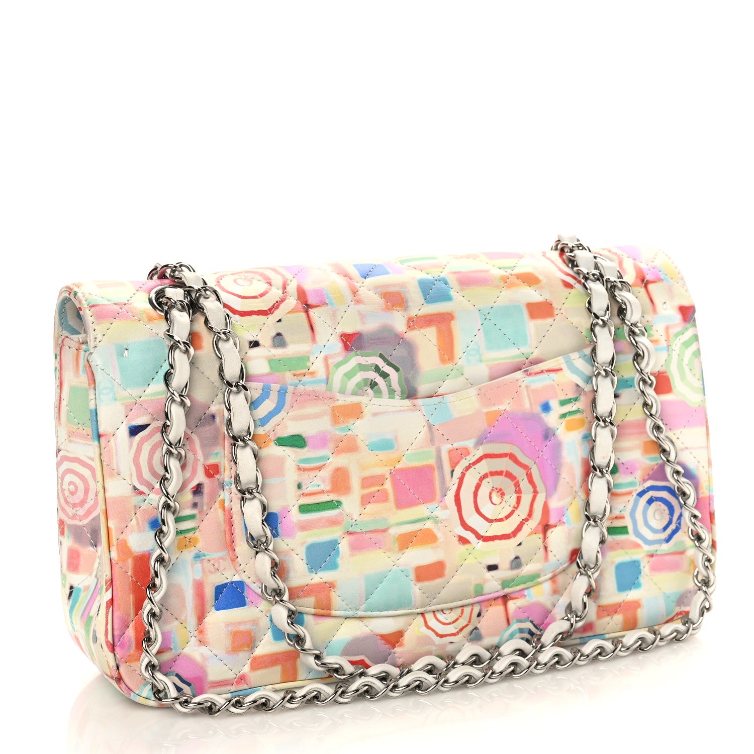 Chanel Patent Calfskin Printed Quilted Medium Double Flap Multicolor 3 of 9