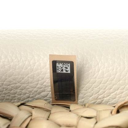Chloe Raffia Small Grain Calfskin Small Marcie Basket Crossbody White 7 of 9