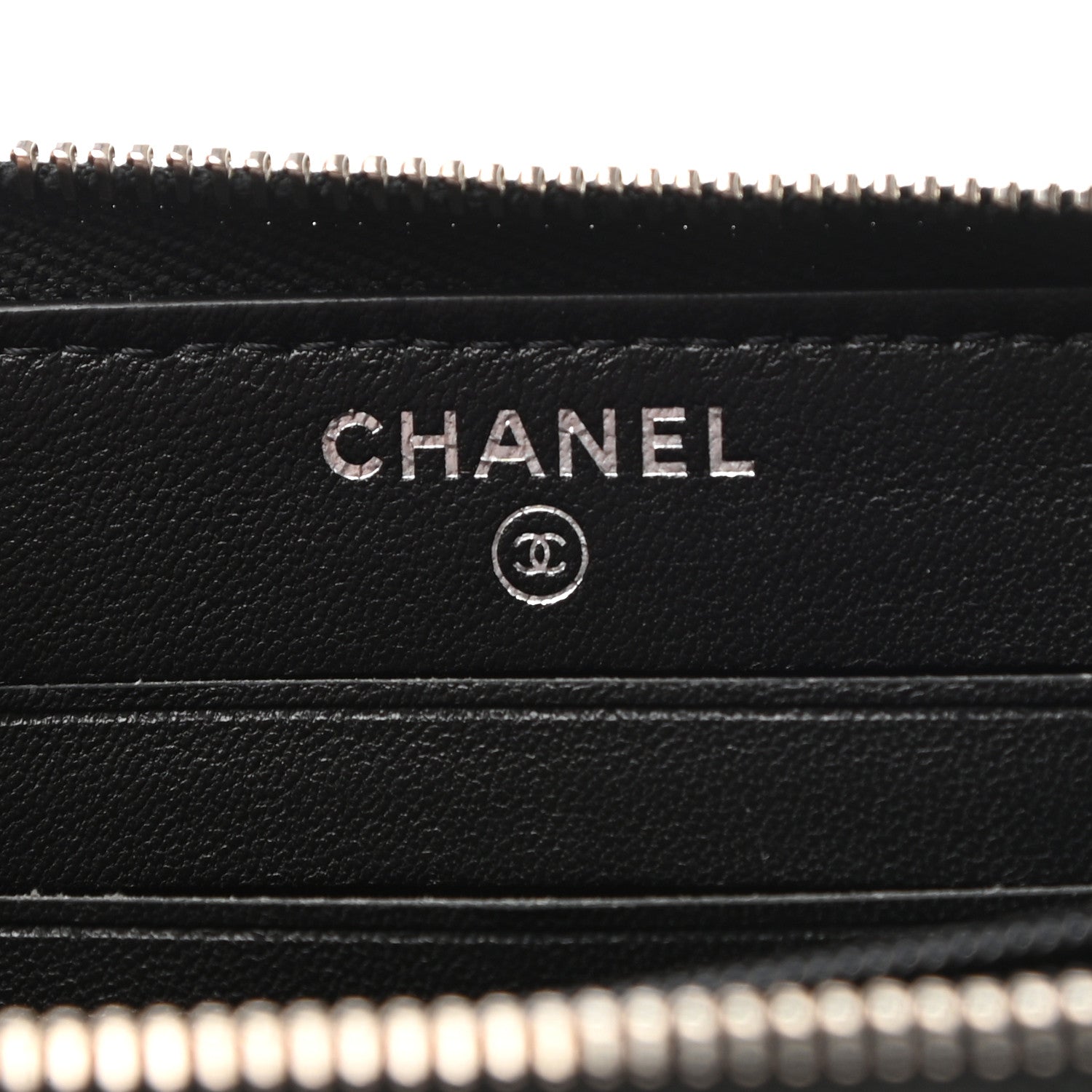 Chanel Lambskin Quilted Small Gusset Zip Around Wallet Black Pink Light Blue 6 of 9
