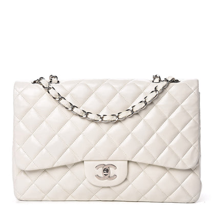 Chanel Lambskin Quilted Jumbo Single Flap White 1 of 19