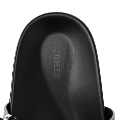 Hermes Calfskin Mens Chypre Sandals 43 Black 7 of 9