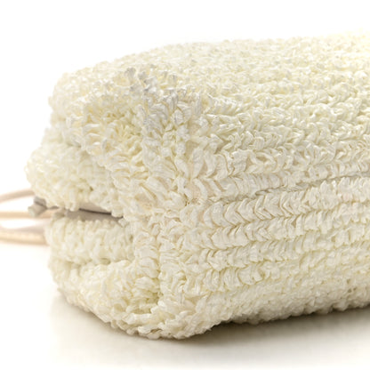 Bottega Veneta BOTTEGA VENETA Boucle Curly Raffia The Mini Pouch White Chalk 10 of 11