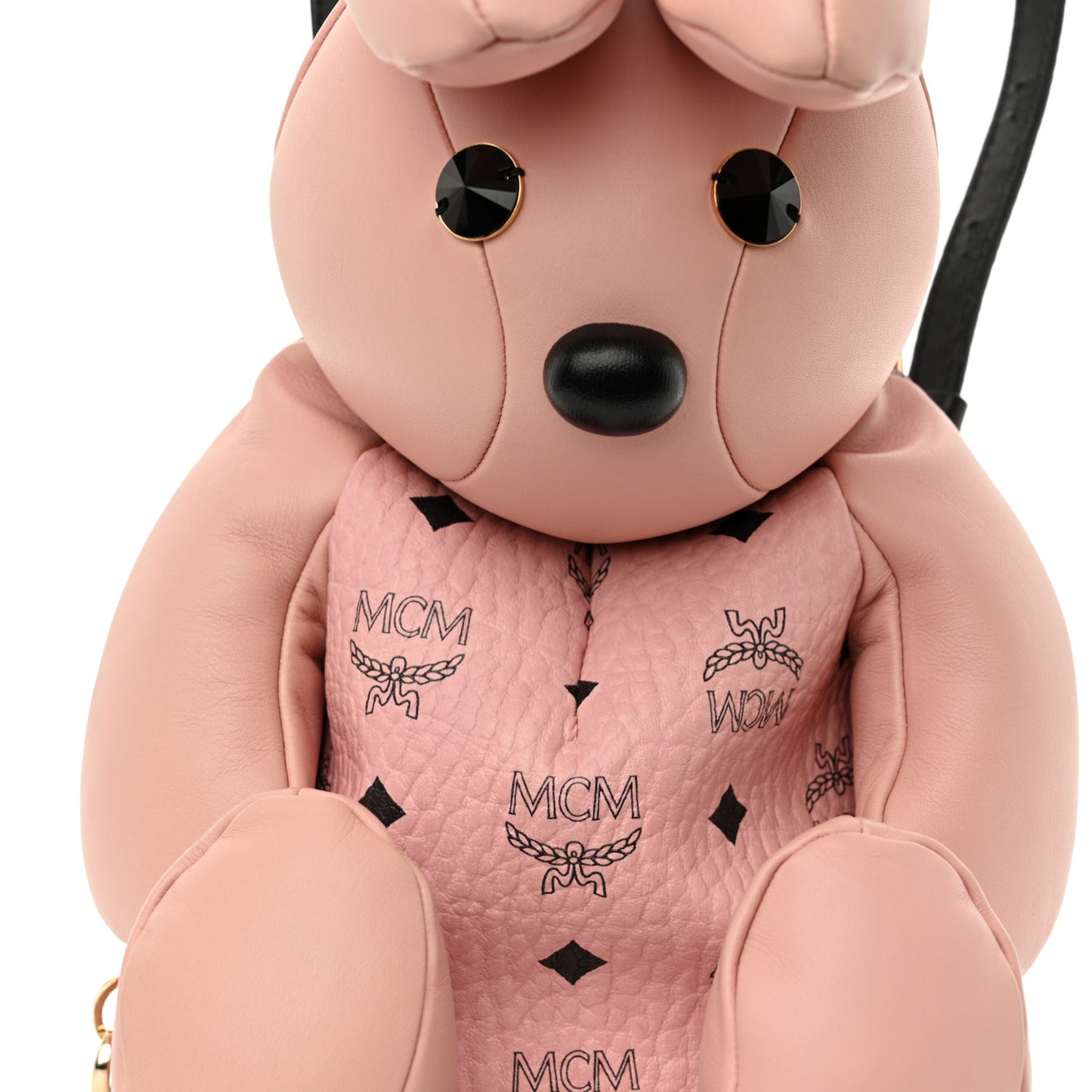 Calfskin Visetos Rabbit Zoo Doll Backpack Soft Pink