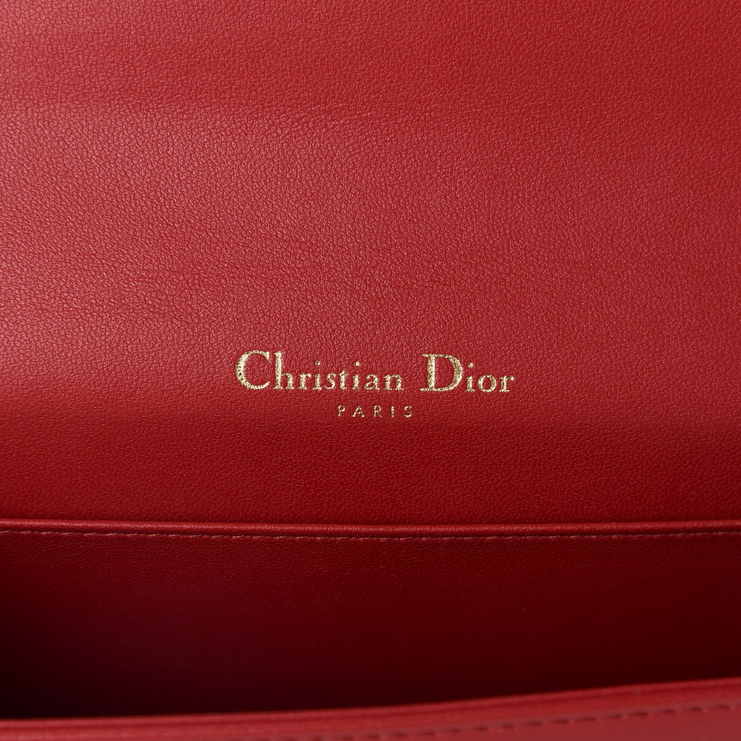 Lambskin Cannage Lady Dior Clutch Red