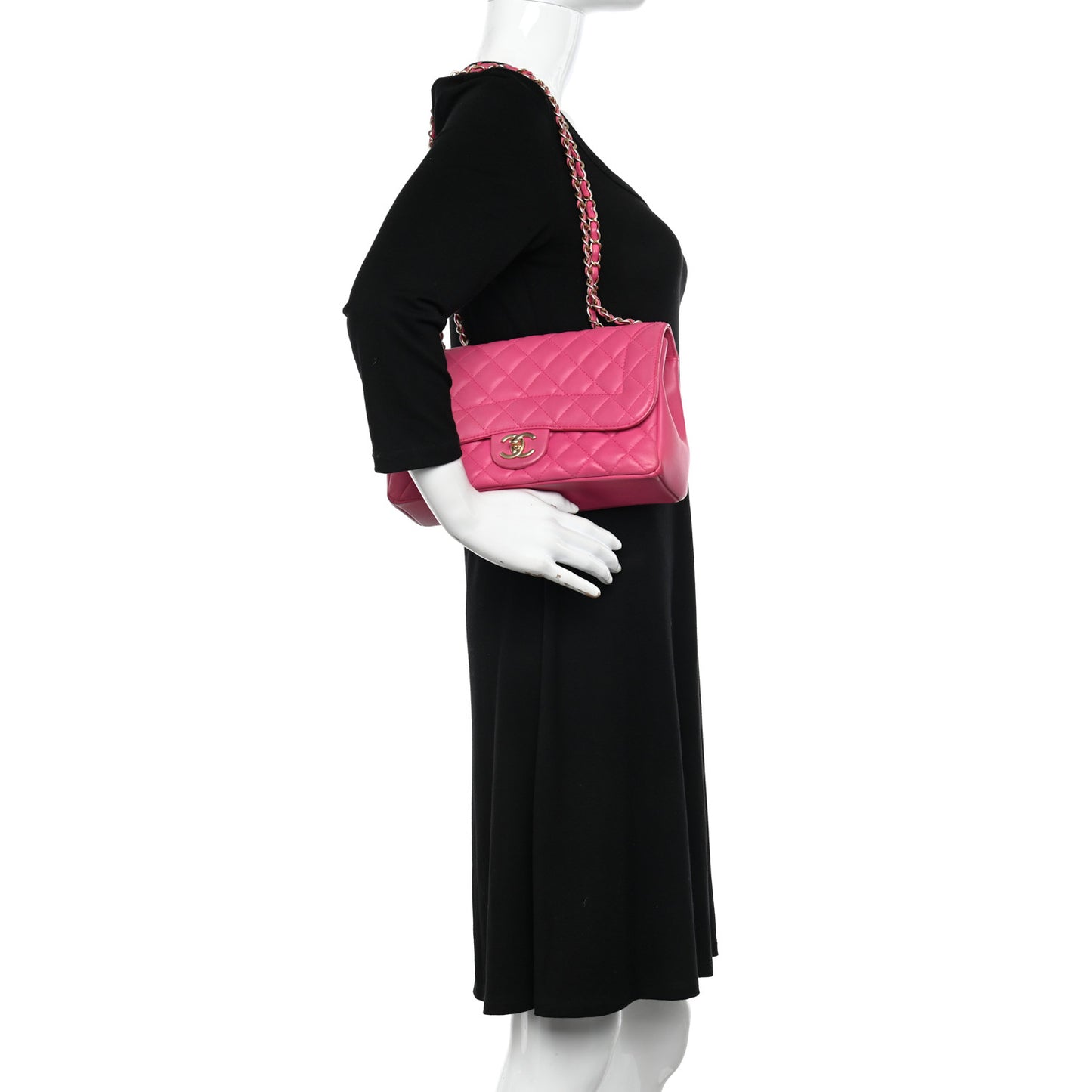 Lambskin Quilted Medium Mademoiselle Chic Flap Pink