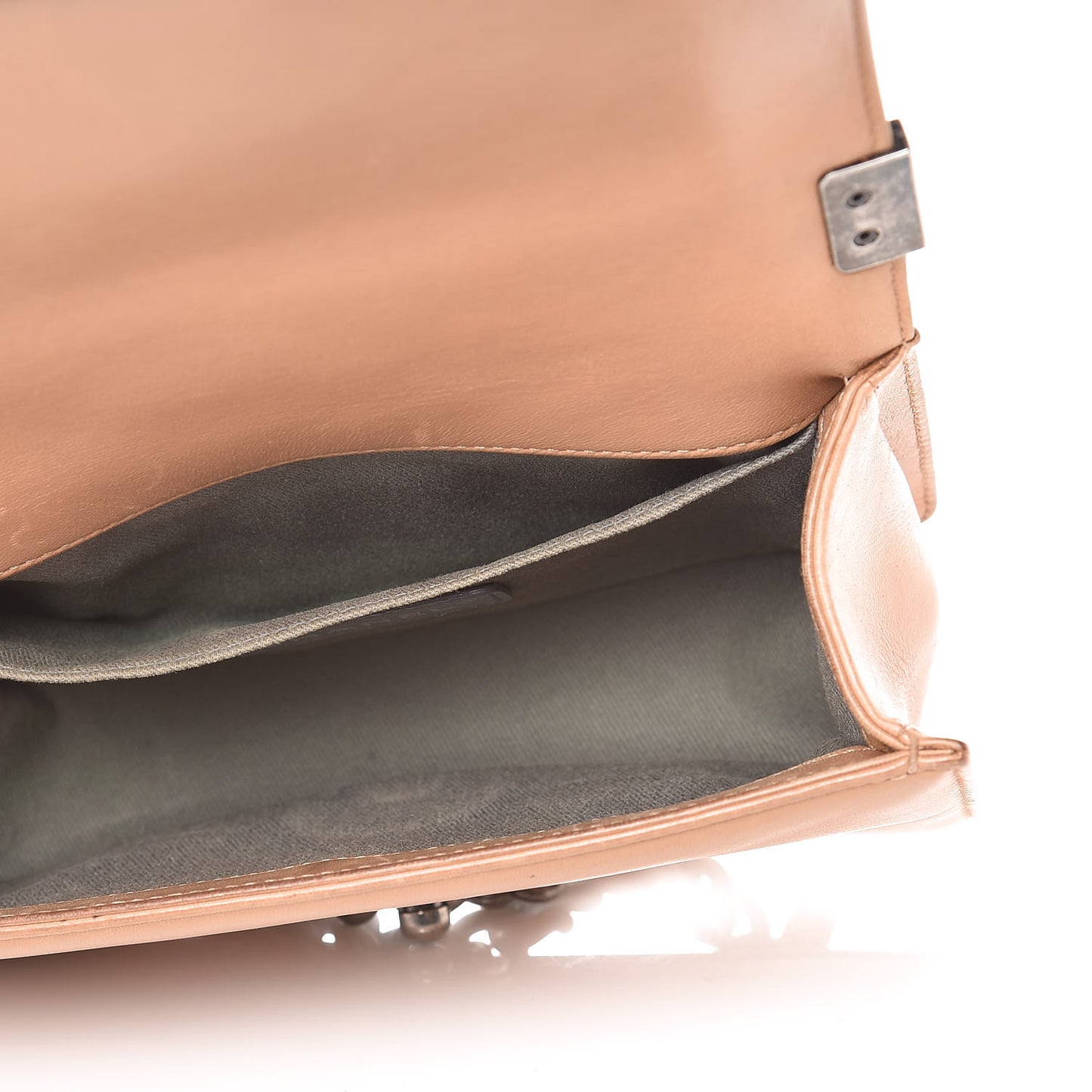 Lambskin Quilted Small Boy Flap Beige