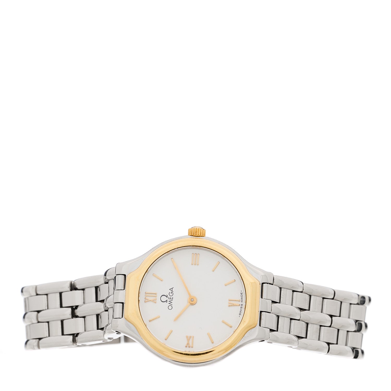 Omega Stainless Steel 18K Yellow Gold 23mm De Ville Prestige Quartz Watch White 595.0101 2 of 4