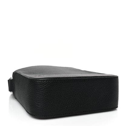 Burberry Pebbled Calfskin Logo Embossed Thornton Messenger Bag Black 4 of 8