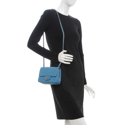 Chanel Iridescent Caviar Quilted Mini Square Flap Blue 2 of 9
