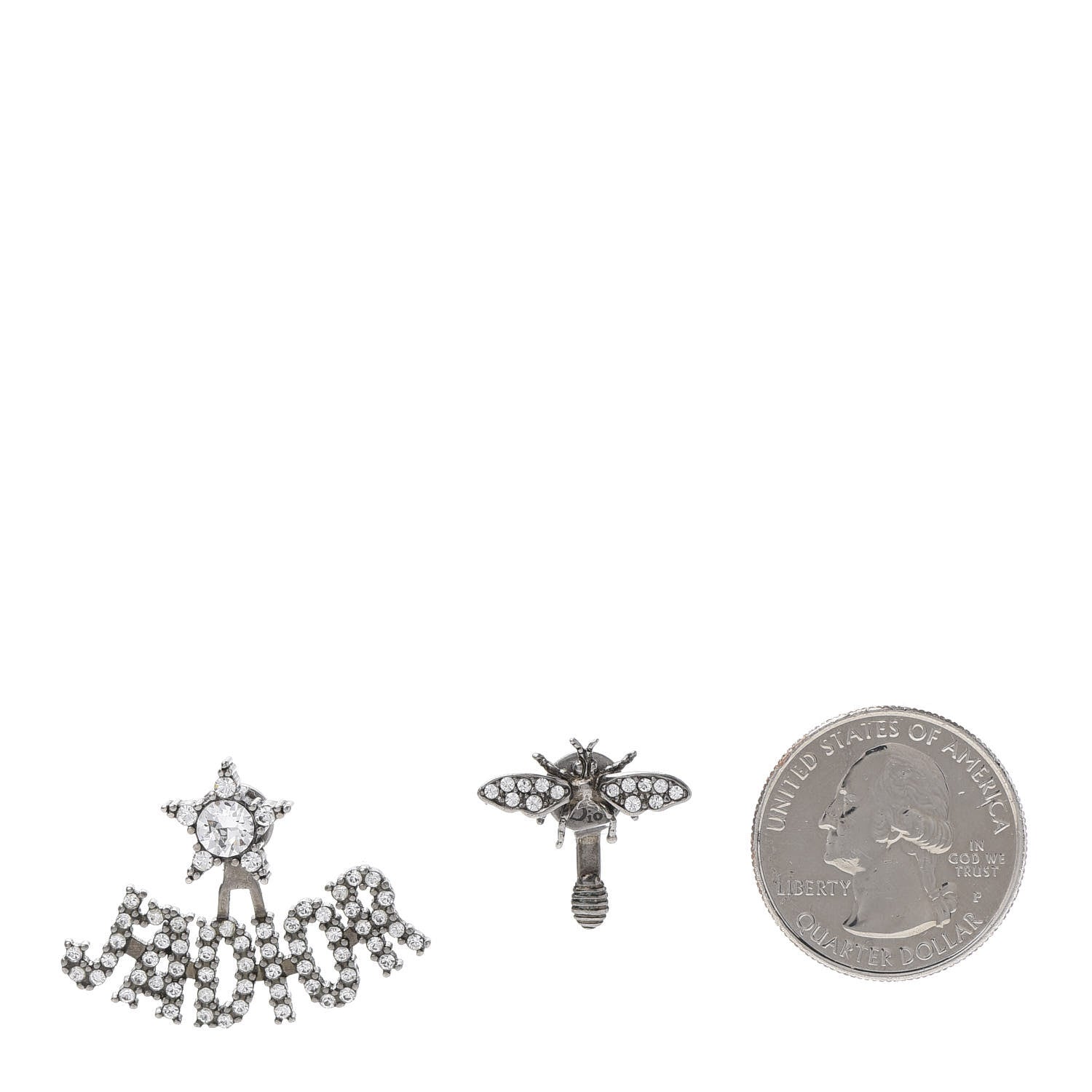 Christian Dior Palladium Crystal J'adior Earrings 2 of 7