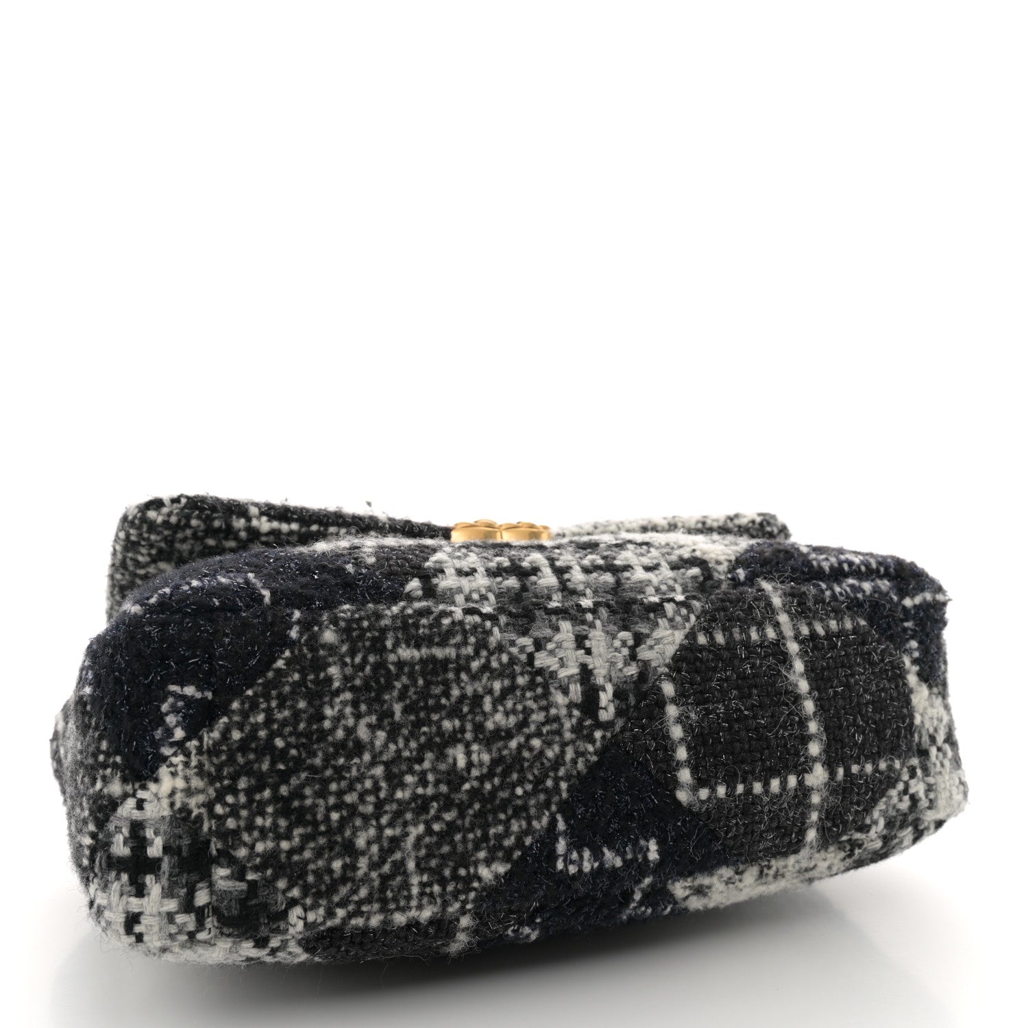 Chanel Tweed Quilted Medium Chanel 19 Flap Black White 4 of 12