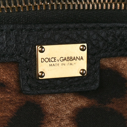 Dolce & Gabbana DOLCE & GABBANA Calfskin Lace Miss Sicily Satchel Black 7 of 14