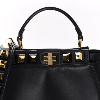 Fendi Nappa Studded Mini Peekaboo Iconic Satchel Black 11 of 11