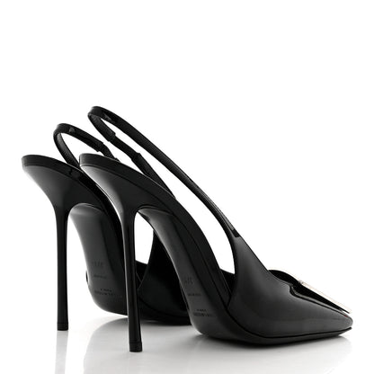 Saint Laurent Patent Maxine 115mm Slingback Pumps 37.5 Black 4 of 8