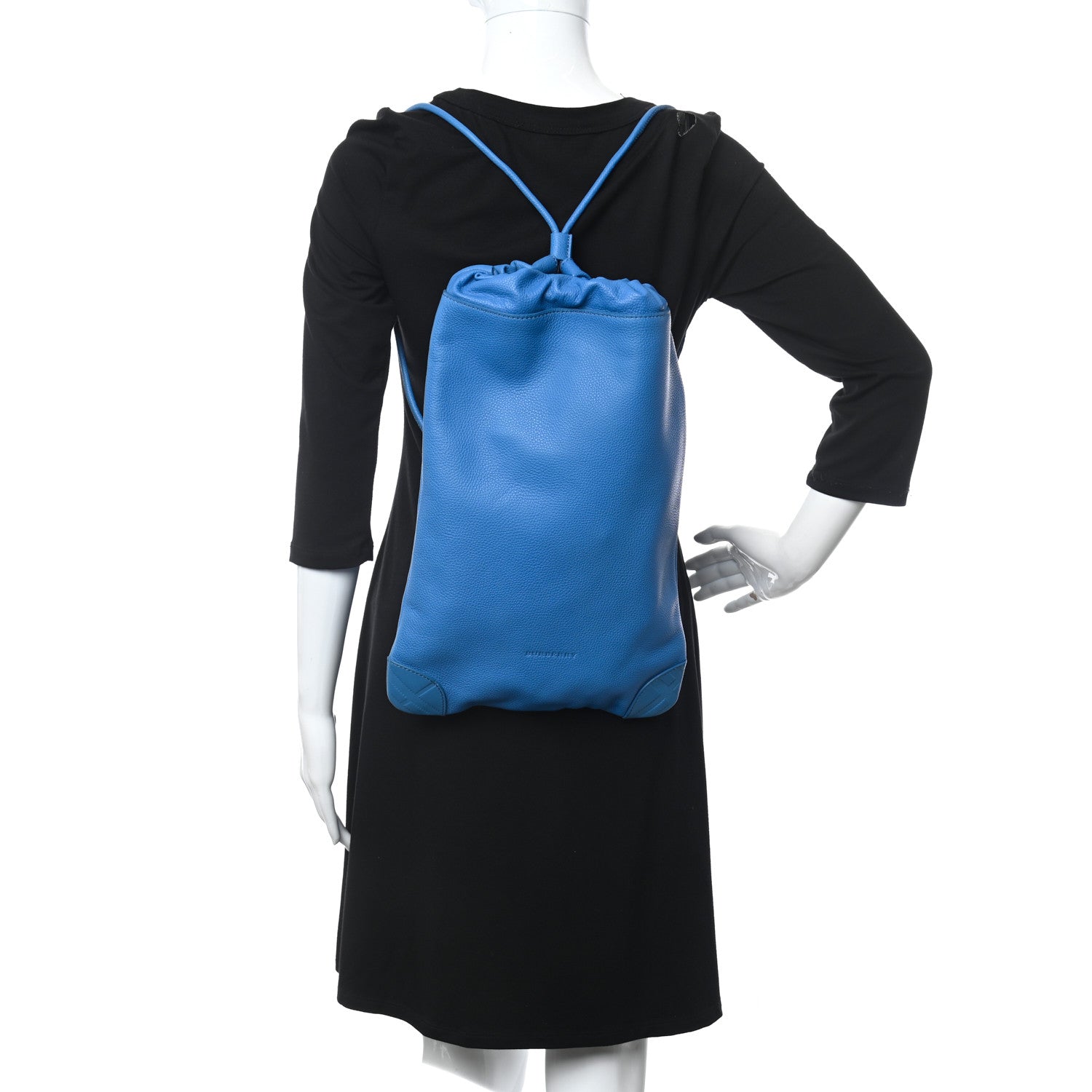 Burberry Pebbled Calfskin Drawstring Little Duffle Blue Azure 2 of 14