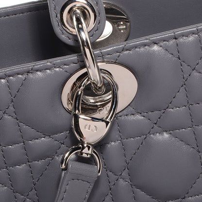 Christian Dior Lambskin Cannage Large Lady Dior Grey 10 of 12