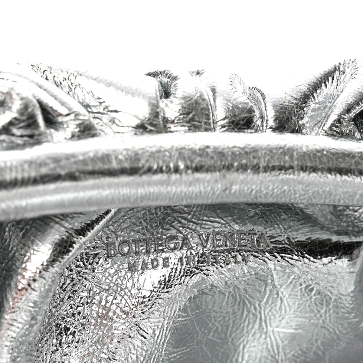 Bottega Veneta Metallic Calfskin The Mini Pouch Silver 6 of 12