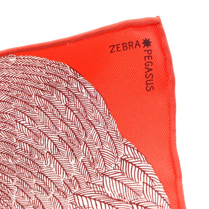Hermes Silk Carre Zebra Pegasus Nano Scarf 20 Rouge Bordeaux Black 2 of 4