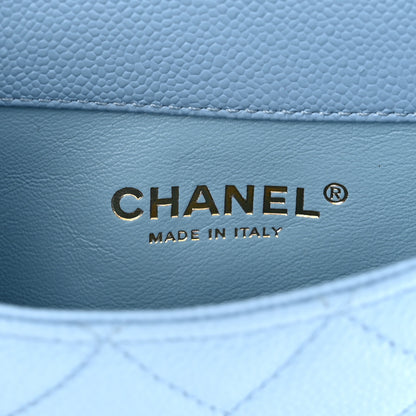 Chanel Shiny Caviar Pick Me Up Flap Belt Bag Light Blue 7 of 11