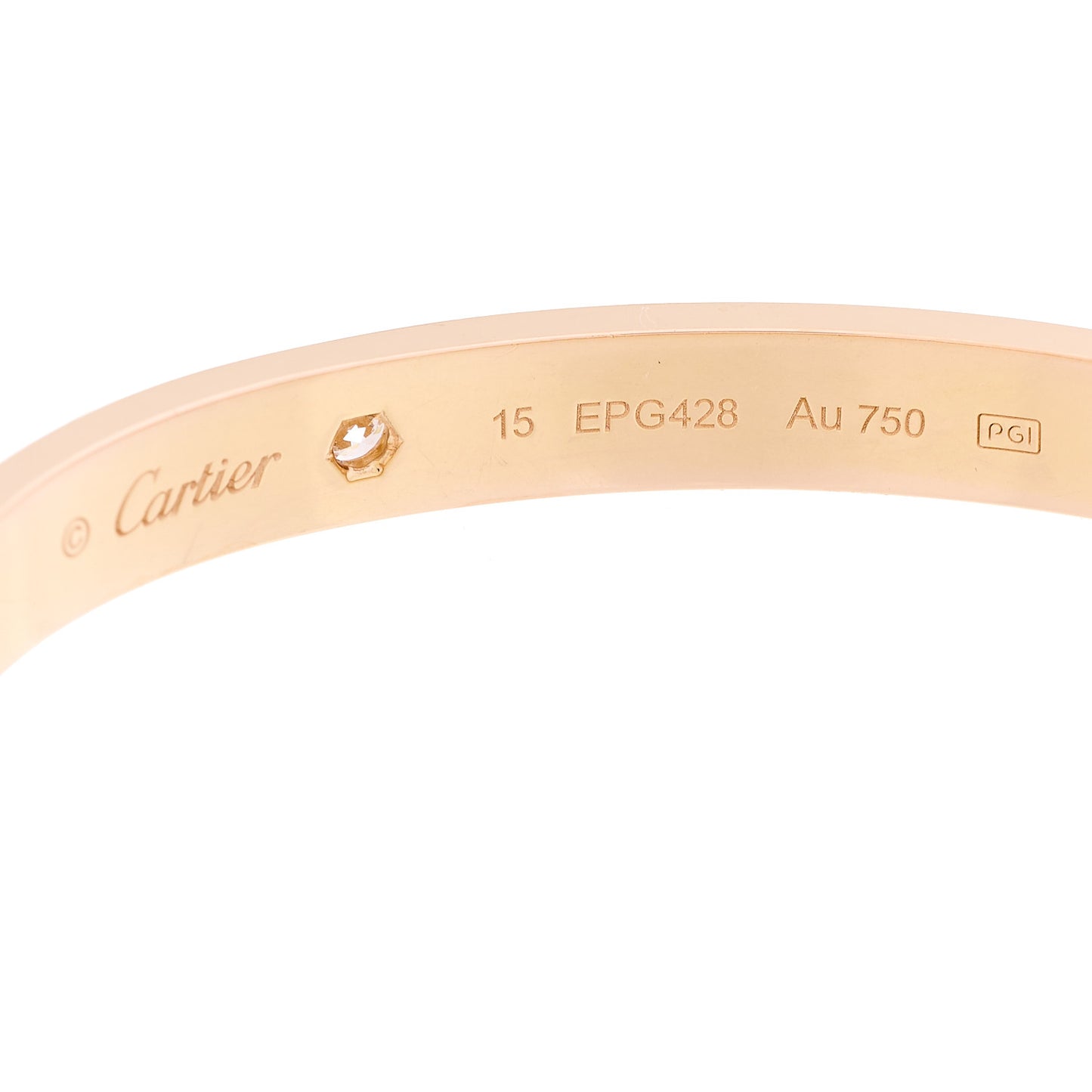 18K Pink Gold 4 Diamond LOVE Bracelet 15
