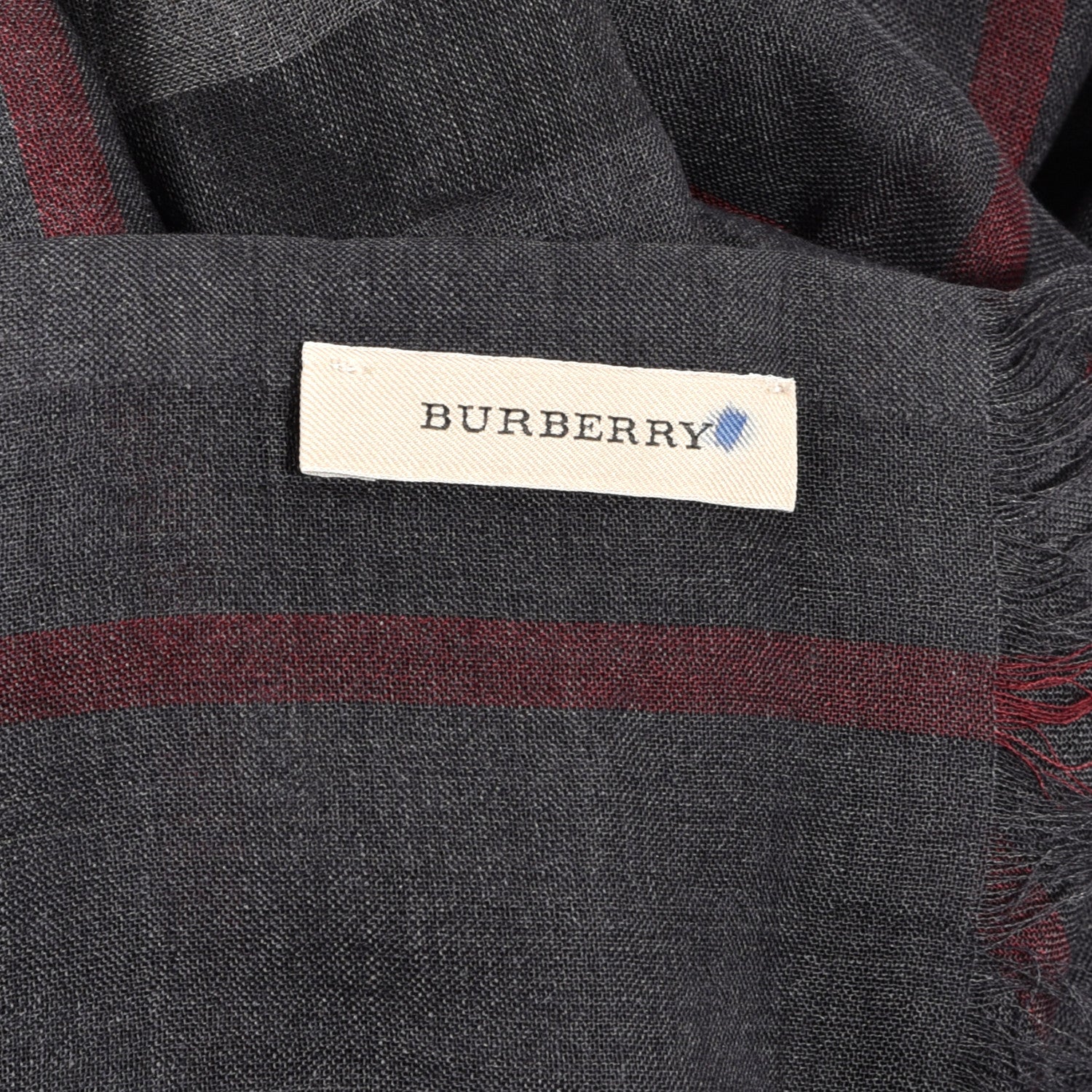 Burberry Wool Silk London Check Lightweight Square Scarf Grey 3 of 4