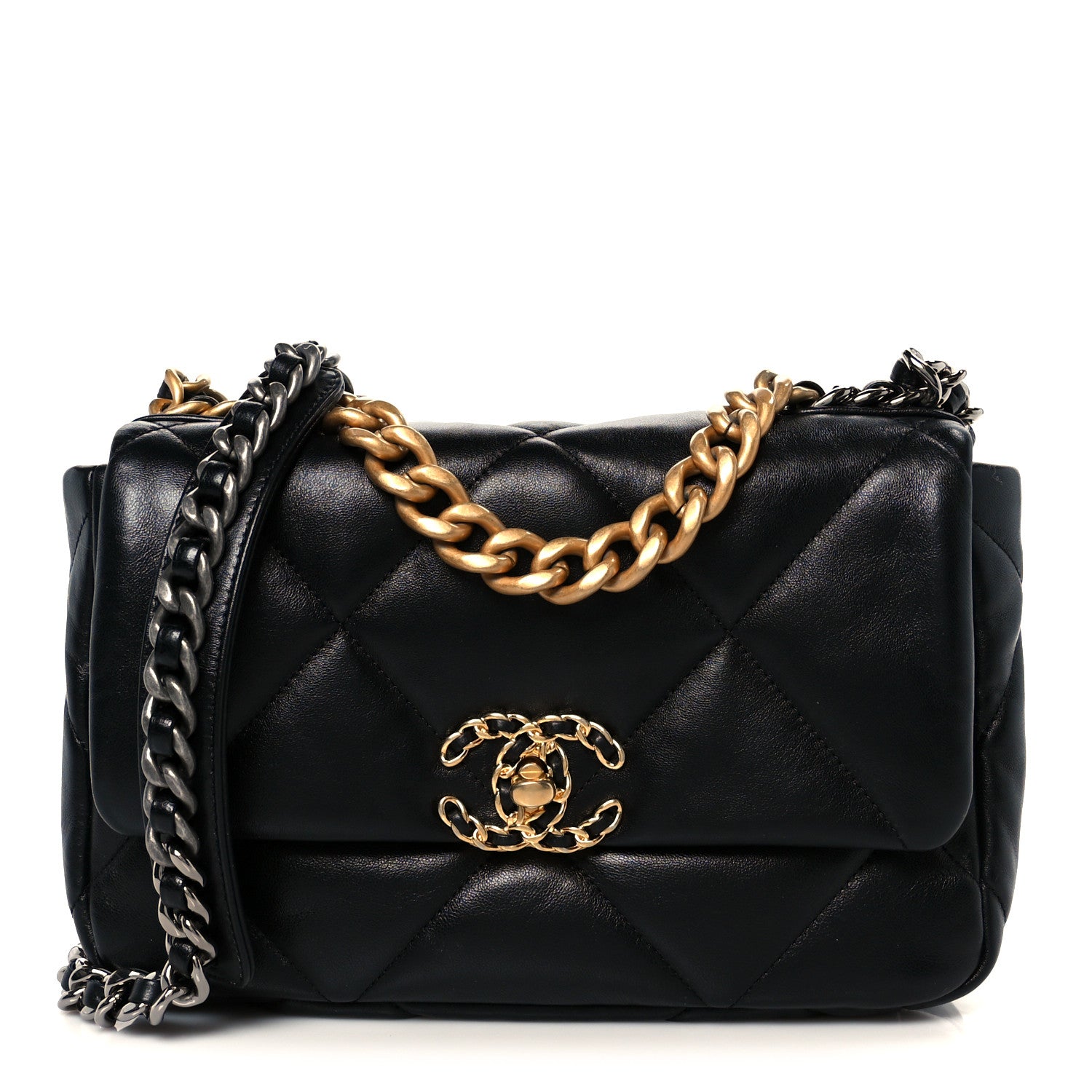 Chanel Goatskin Quilted Medium Chanel 19 Flap Black 1 of 11
