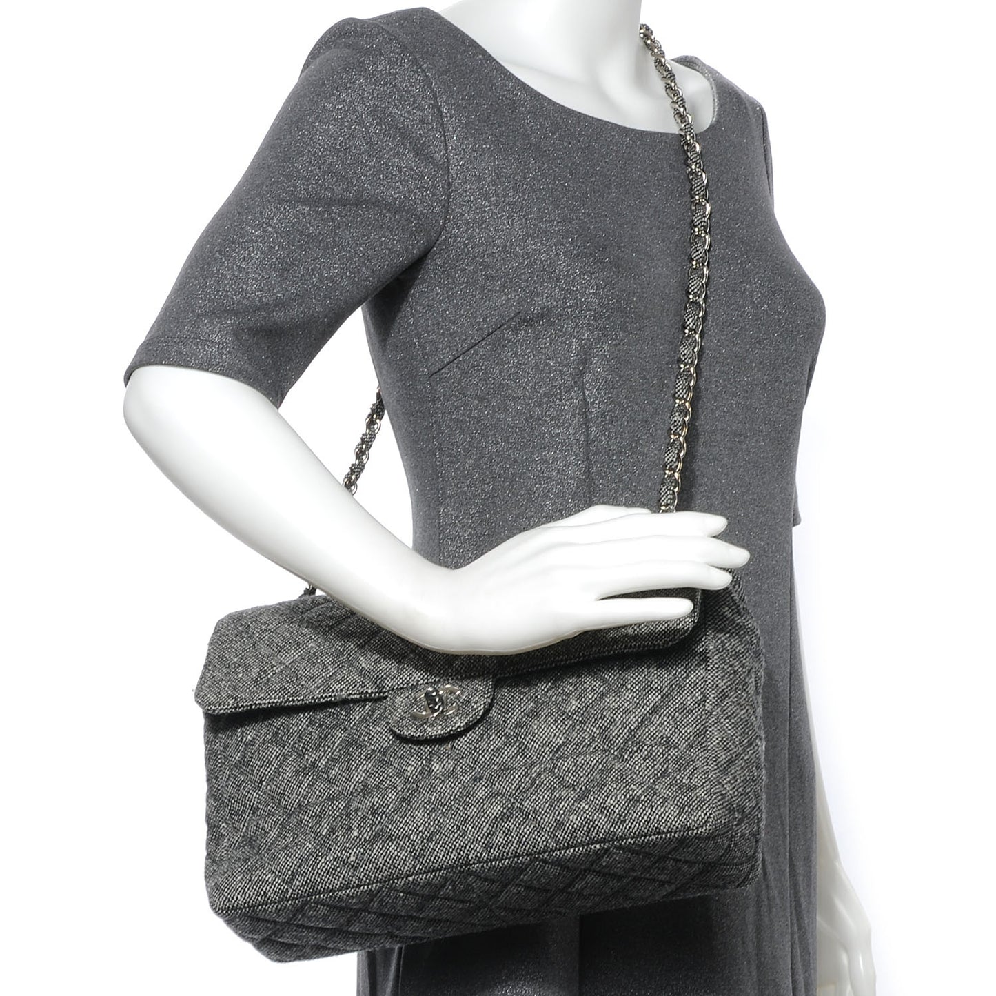 Tweed Jumbo Single Flap Grey