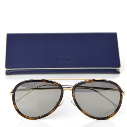 Fendi Acetate Metal Aviator Sunglasses FF G155/S Havana 7 of 7