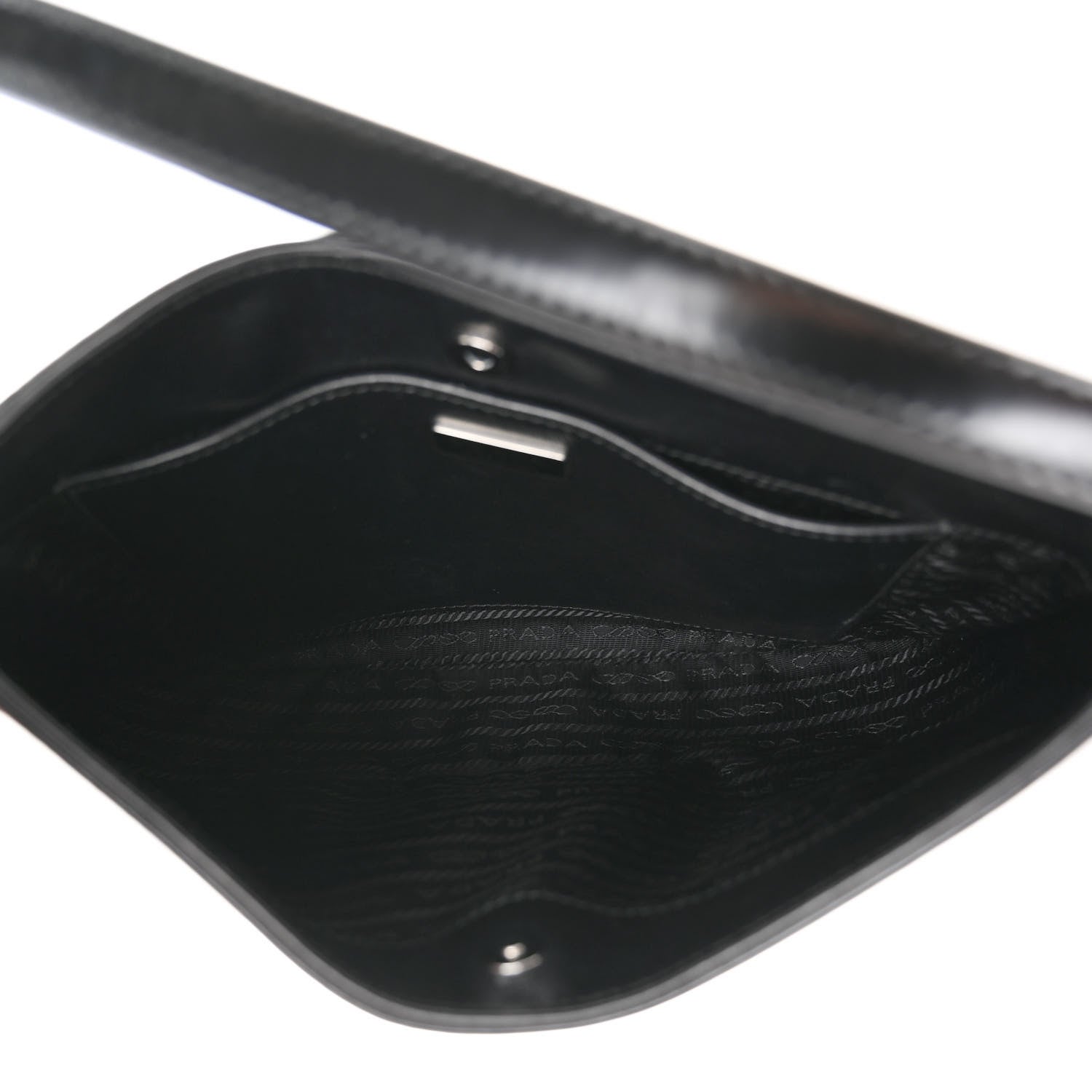 Prada Spazzolato Cleo Shoulder Bag Black 5 of 9