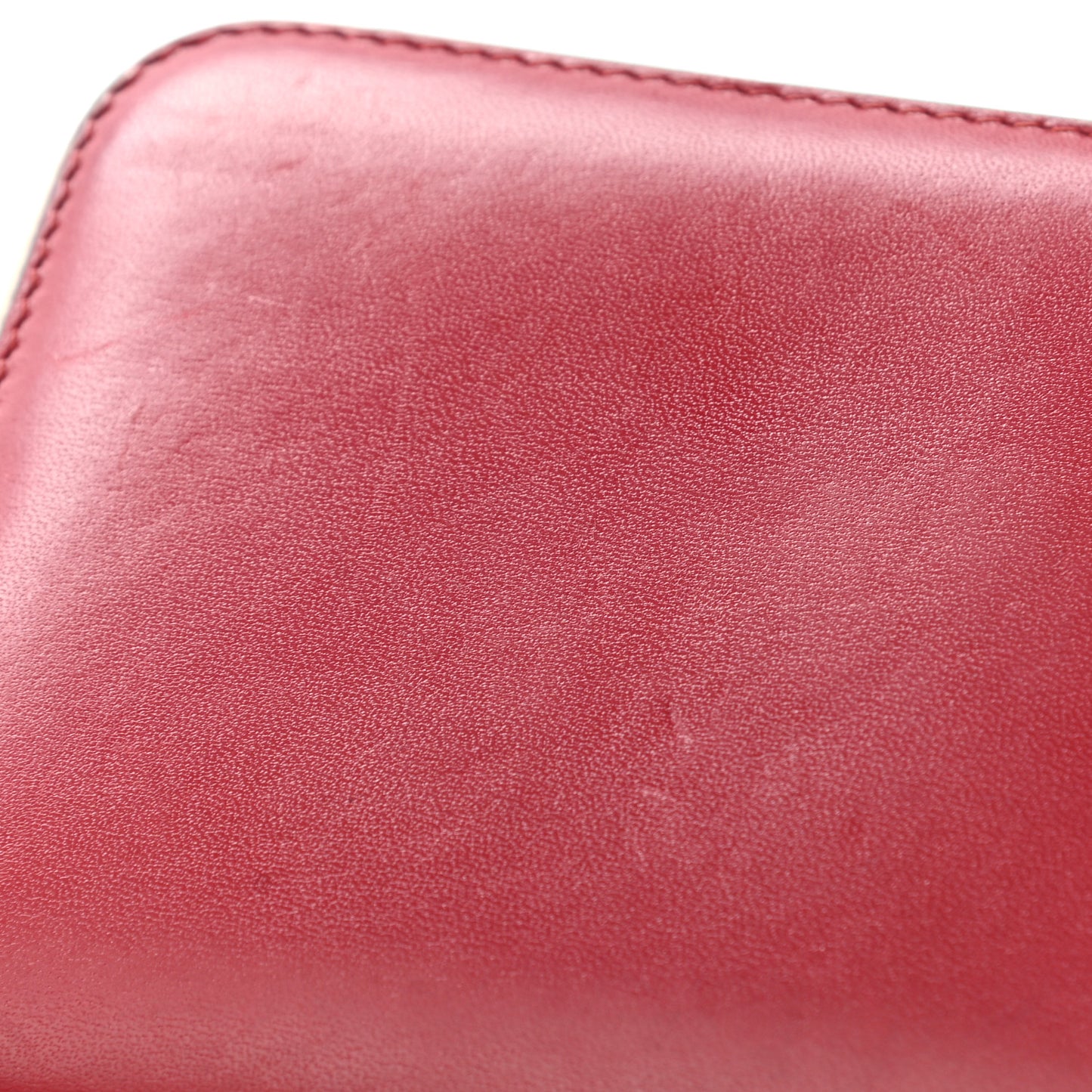 Smooth Calfskin Baylee Long Zip Around Wallet Red Beige