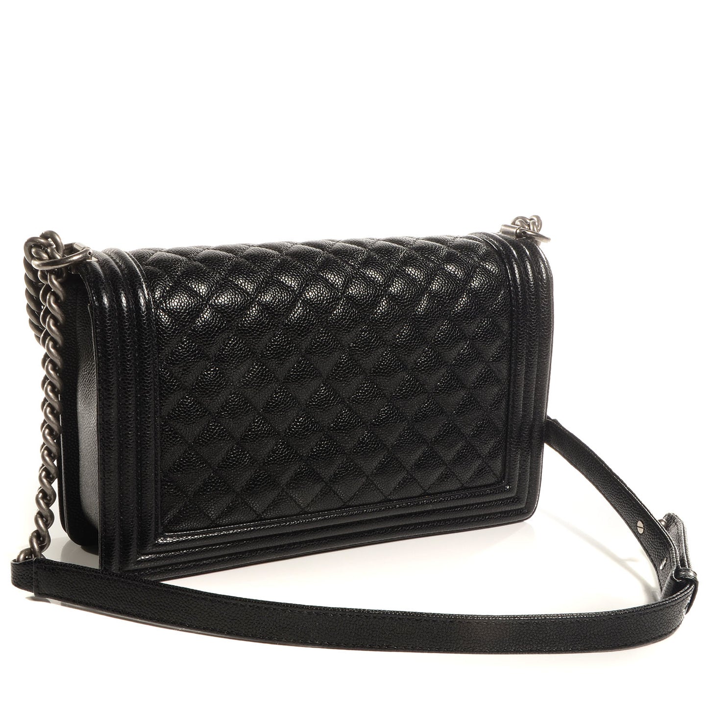 Caviar Medium Boy Flap Black