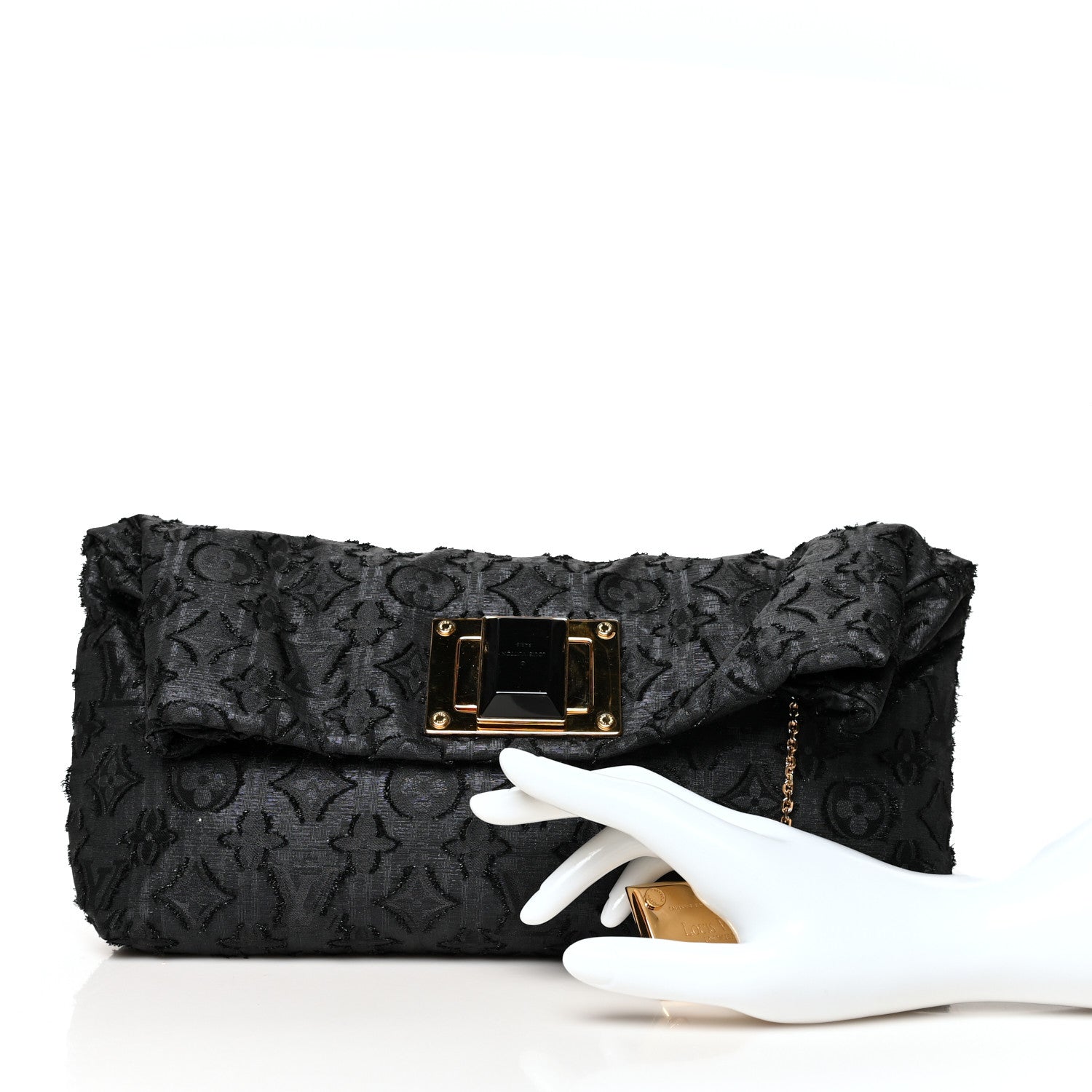 Louis Vuitton Lurex Quilted Monogram Altair Clutch Black 2 of 9
