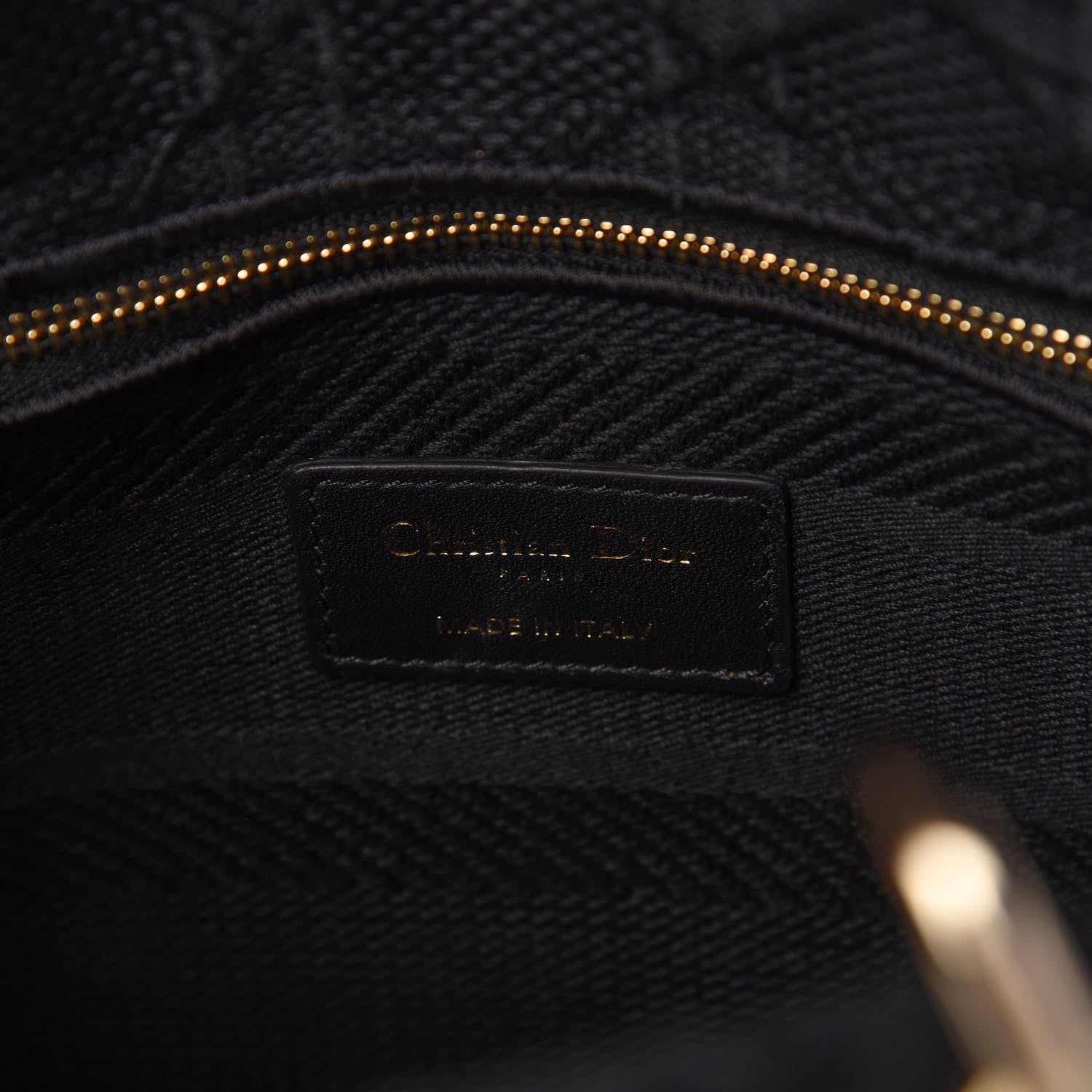 Christian Dior Canvas Embroidered Cannage Medium Lady D-Lite Black 8 of 9