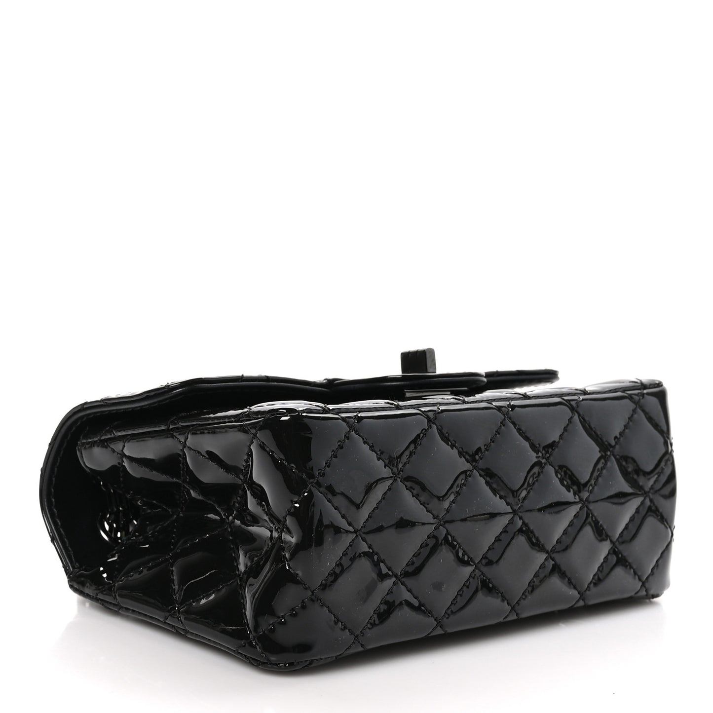 Patent Calfskin Quilted 2.55 Reissue Mini Flap So Black