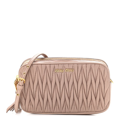 Miu Miu Nappa Matelasse Double Zip Shoulder Bag Cammeo 1 of 12