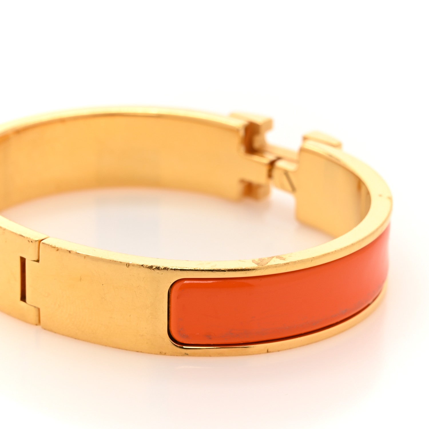 Hermes Enamel Narrow Clic Clac H Bracelet PM Orange 5 of 7