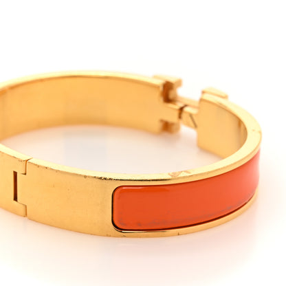 Hermes Enamel Narrow Clic Clac H Bracelet PM Orange 5 of 7