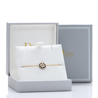 Christian Dior 18K Yellow Gold Lapis Lazuli Diamond Rose Des Vents Bracelet 4 of 4