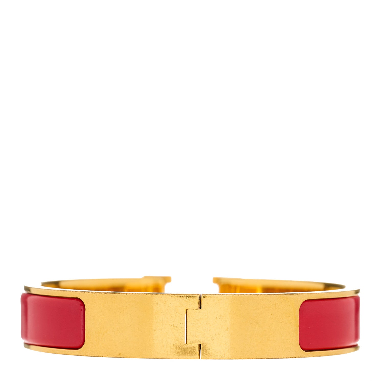 Hermes Enamel Narrow Clic Clac H Bracelet PM Rouge Vif 2 of 4