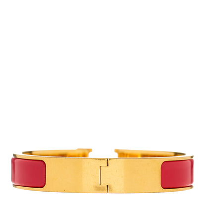 Hermes Enamel Narrow Clic Clac H Bracelet PM Rouge Vif 2 of 4