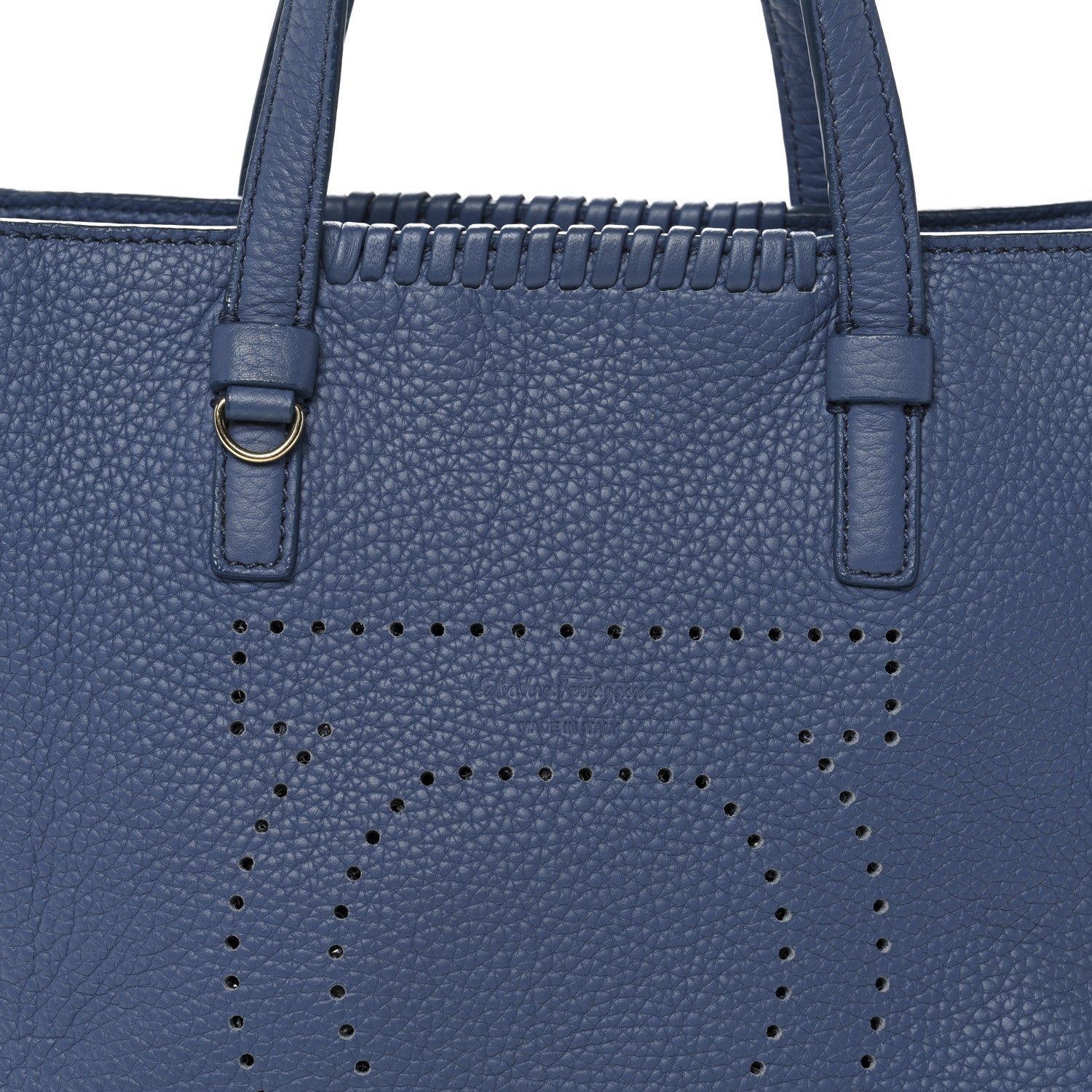 Salvatore Ferragamo Calfskin Tote Blue 7 of 9
