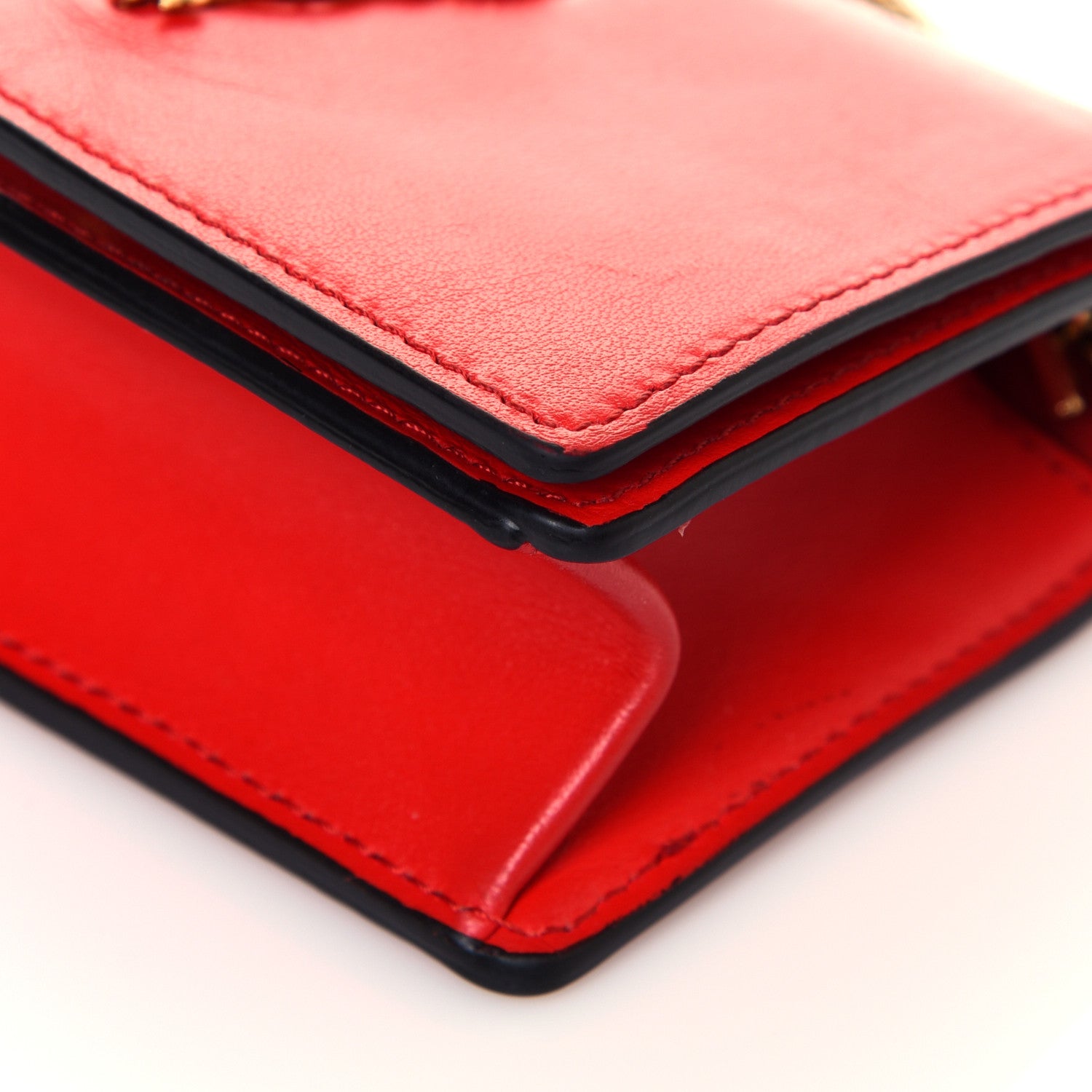 Versace Vitello Mini Virtus Chain Clutch Red 9 of 13