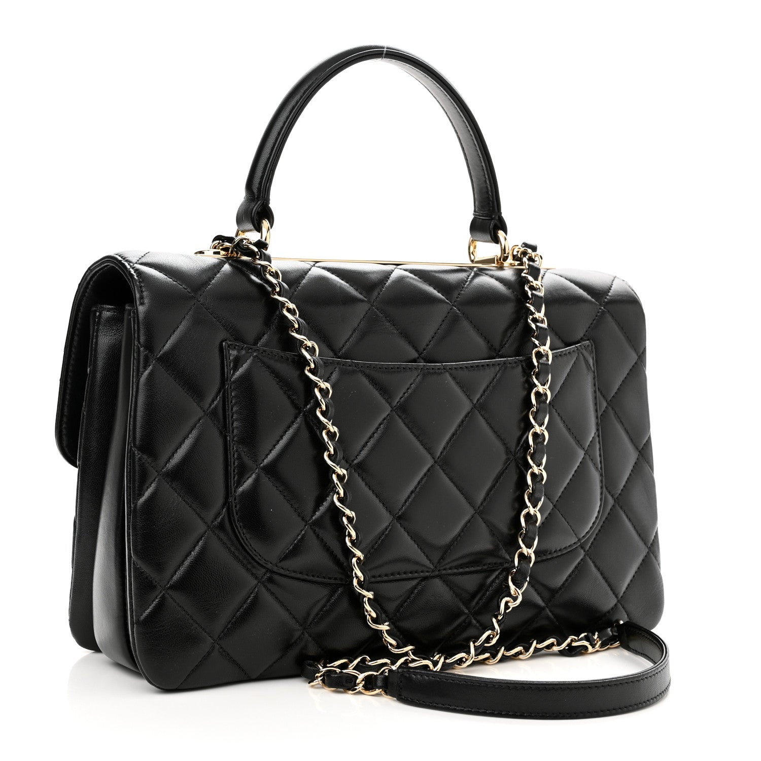 Chanel Lambskin Quilted Medium Trendy CC Flap Dual Handle Bag Black 2 of 11