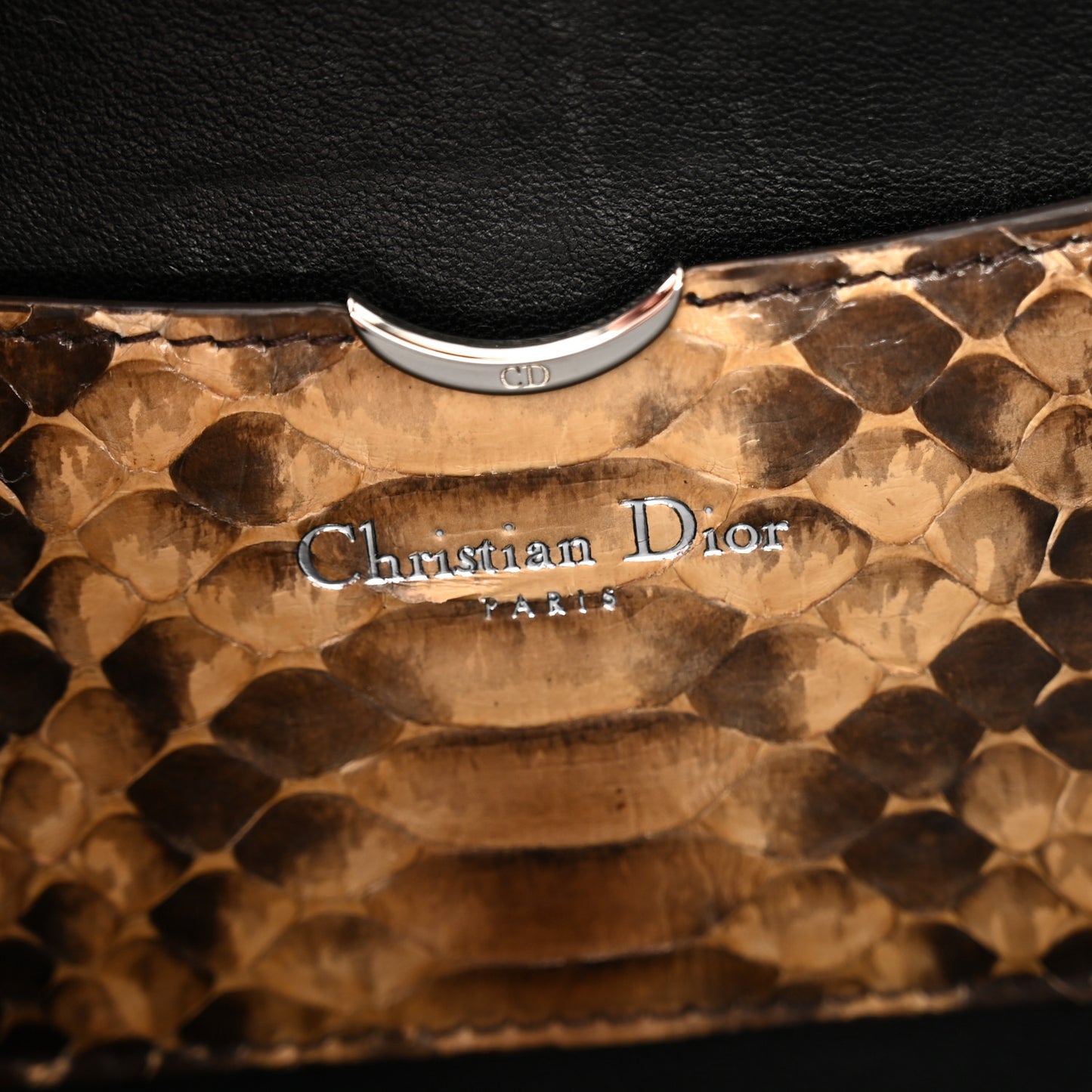 Snakeskin Evening Clutch Brown